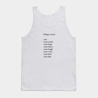 Romantic Sayings for Lovers and Beloved Tank Top